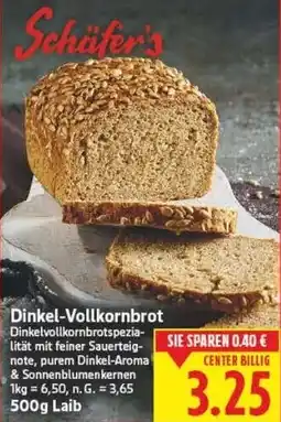 E-Center Schäfer's Dinkel-Vollkornbrot Angebot