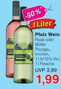 Wiglo Wunderland Pfalz Wein Rosé oder Müller Thurgau Angebot