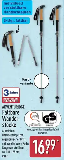 Aldi Nord ADVENTURIDGE Wanderstöcke Angebot
