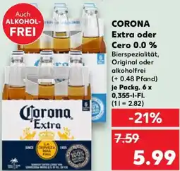 Kaufland CORONA Extra oder Cero 0.0 % Angebot