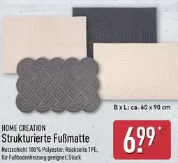 Aldi Nord HOME CREATION Strukturierte Fußmatte Angebot