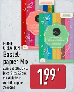 Aldi Nord HOME CREATION Bastel- papier-Mix Angebot