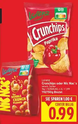 E-Center Lorenz Crunchips oder Nic Nac's Angebot