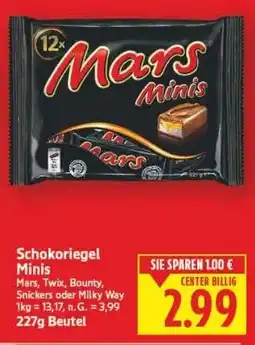 E-Center Schokoriegel Minis Mars Angebot