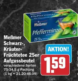 HIT Meẞmer Schwarz-, Kräuter- Früchtetee 25er Aufgussbeutel Angebot