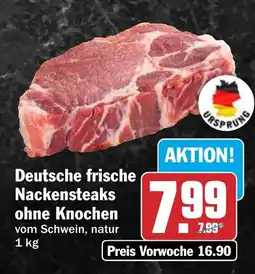HIT Deutsche frische Nackensteaks ohne Knochen Angebot