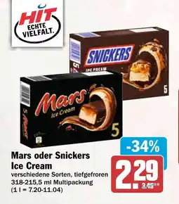 HIT Mars Mars oder Snickers Ice Cream Angebot