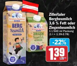HIT Zillertaler Bergheumilch 3,6 % Fett oder Ziegenheumilch Angebot