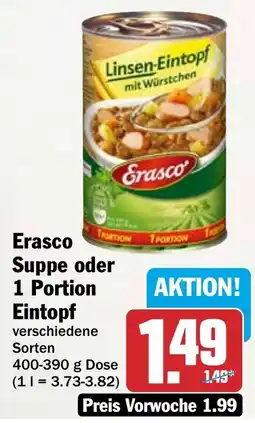 HIT Erasco Suppe oder 1 Portion Eintopf Angebot