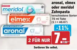 HIT aronal, elmex oder meridol Zahnpasta Angebot
