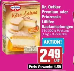 HIT Dr. Oetker Premium oder Prinzessin Lillifee Backmischungen Angebot