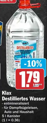 HIT KlaxDESTILLIERTES WASSER Destilliertes Wasser Angebot