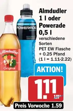 HIT Almdudler oder Powerade Angebot
