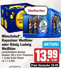 HIT Mönchshof, Kapuziner Weißbier oder König Ludwig Weißbier Angebot