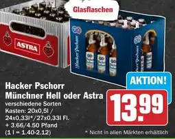 HIT Hacker Pschorr Münchner Hell oder Astra Angebot