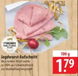 Famila Nord Ost STROHSCHWEIN HALTUNG Jagdwurst-Aufschnitt Angebot
