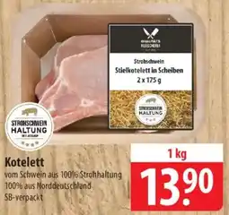 Famila Nord Ost STROHSCHWEIN HALTUNG Kotelett Angebot