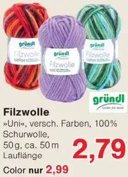 Wiglo Wunderland gründl Filzwolle Angebot