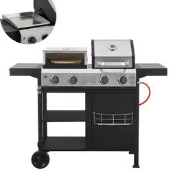 Netto Marken-Discount El Fuego 3in1 Kombigrill Boston Gasgrill, Pizzaofen und Edelstahl-Plancha Angebot