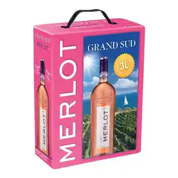 Netto Marken-Discount Grand Sud Merlot rosé 12,5 % vol 3 Liter Bag in Box - Inhalt: 2 Flaschen Angebot