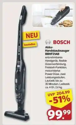 Famila Nord Ost Bosch Akku-Handstaubsauger BBHF21AB Angebot