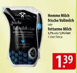 Famila Nord Ost Hemme Milch frische Vollmilch oder fettarme Milch Angebot