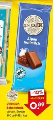 Netto Marken-Discount Vollmilch Schokolade Angebot