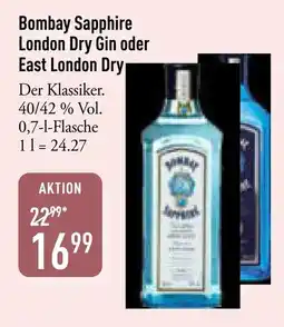 Galeria Markthalle Bombay Sapphire London Dry Gin oder East London Dry Angebot