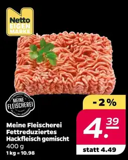 NETTO Netto eigenmarken, meine fleischerei fettreduziertes hackfleisch gemischt Angebot