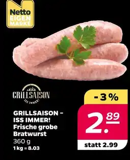 NETTO Netto eigenmarke frische grobe bratwurst Angebot
