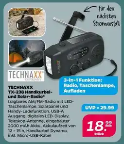 NETTO TECHNAXX TX-238 Handkurbel- und Solar-Radio Angebot
