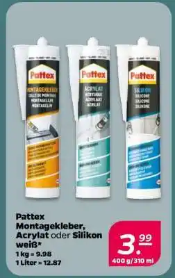 NETTO Pattex Montagekleber, Acrylat oder Silikon weiß Angebot
