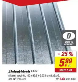 toom Baumarkt Abdeckblech Angebot