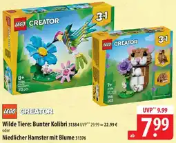 Famila Nord Ost LEGO CREATOR Wilde Tiere: Bunter Kolibri oder Niedlicher Hamster mit Blume Angebot