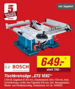 toom Baumarkt BOSCH Tischkreissäge ,,GTS 10XC" Angebot
