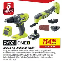 toom Baumarkt RYOBI ONE + Combo-Kit,,R18CK2G-1C20G" Angebot