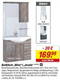 toom Baumarkt Badblock,,Wien“/„Jesolo" Angebot