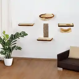 Netto Marken-Discount Silvio Design Katzen-Kletterwand 6-teilig beige-braun Angebot