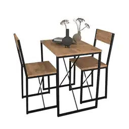 Netto Marken-Discount VCM 3-tlg. Holz Metall Essgruppe Küchentisch Esstisch Set Tischgruppe Tisch Stühle Insasi M Angebot