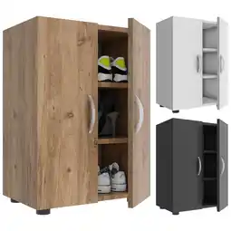 Netto Marken-Discount VCM Holz Schuhschrank Maße: H. 74 x B. 49 x T. 30 cm Allzweckschrank 3 Fächer 2 Drehtüren - Ulas Angebot