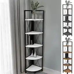 Netto Marken-Discount VCM Holz Metall Eckregal Aufbewahrung Stand Regal Bücherregal Deko Bücher Standregal Insasi 5 Angebot