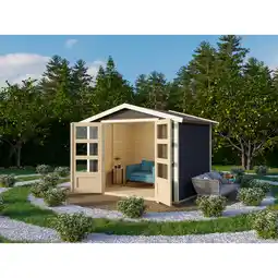 toom Baumarkt Karibu Gartenhaus-Set 'Mana' terragrau 272 x 209 x 282 cm Angebot