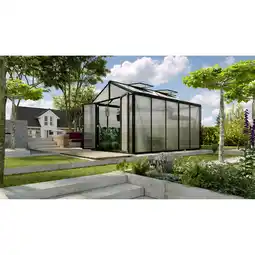 toom Baumarkt Vitavia Gewächshaus 'Zeus Comfort 10000' 266,2 x 398,6 cm mit 16 mm Hohlkammerplatten schwarz Angebot