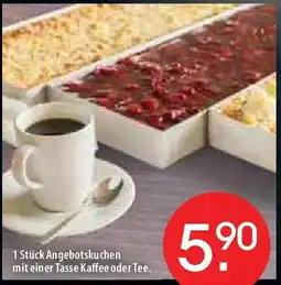 Zurbrüggen 1 Stück Angebotskuchen mit einer Tasse Kaffee oder Tee Angebot