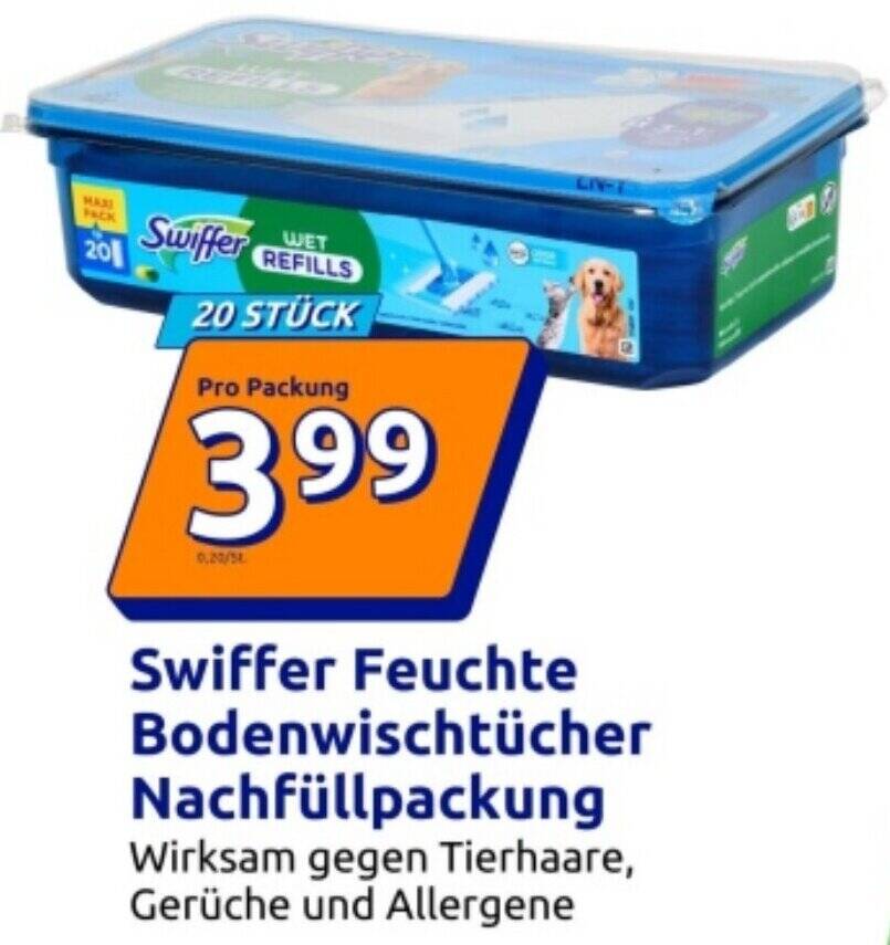 Swiffer Feuchte Bodenwischtücher Nachfüllpackung Angebot bei Action