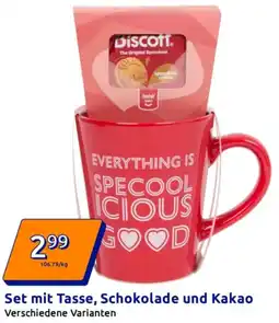 Action Set mit Tasse, Schokolade und Kakao Angebot