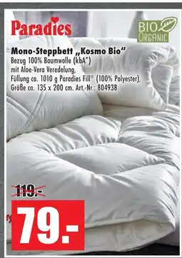 Möbel Mahler Paradies mono-steppbett „kosmo bio“ Angebot