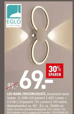 Möbel Wallach Eglo led-wand-/deckenleuchte Angebot