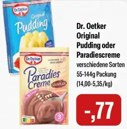 Feneberg Dr. Oetker Original Pudding oder Paradiescreme Angebot