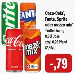 Feneberg Coca-Cola, Fanta, Sprite oder mezzo mix Angebot